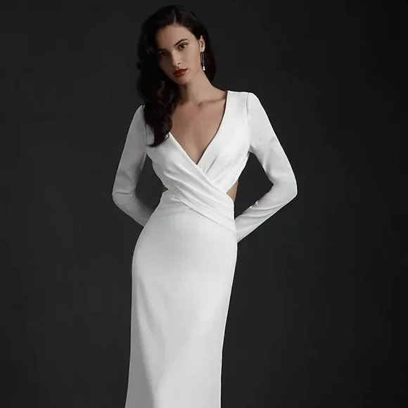 fitted lace wedding dress Amazon.com: Tadashi Shoji Women's Long Sleeve Lace Bridal Gown,  Ivory/Petal, 4 : Clothing, Shoes & Jewelry